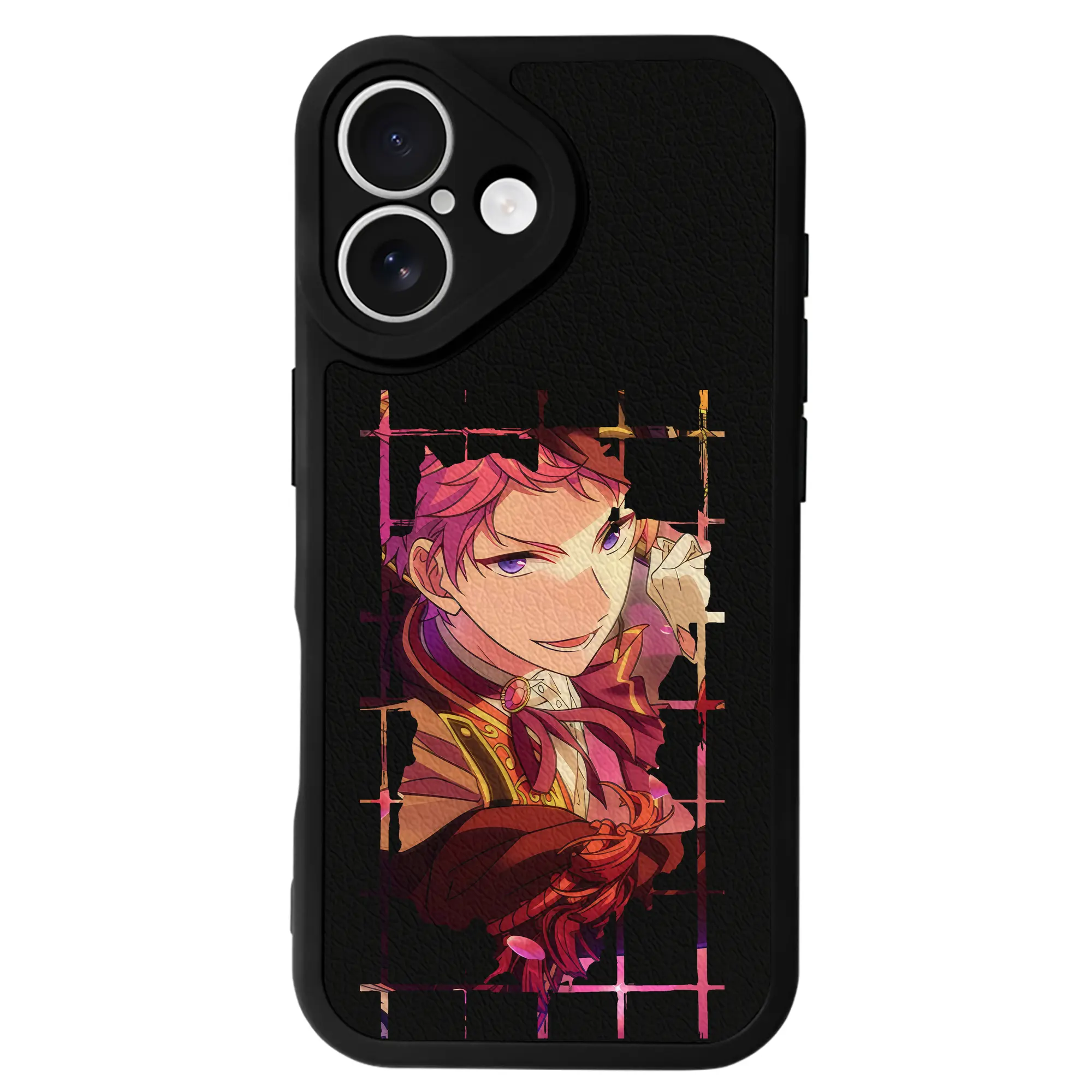 あんさん ぶる グッズ Valkyrie 斎宮宗 - IPhone 16シリーズ対応 ・ シリコンスマホケース ・ レザー調 ・ 高精度フィット ・ 耐衝撃 ・ ワイヤレス充電対応 ・ 精密カット